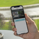 The Garmin Drive Mobile app being used to see a live view from the Garmin Dash Cam Live on a smartphone.